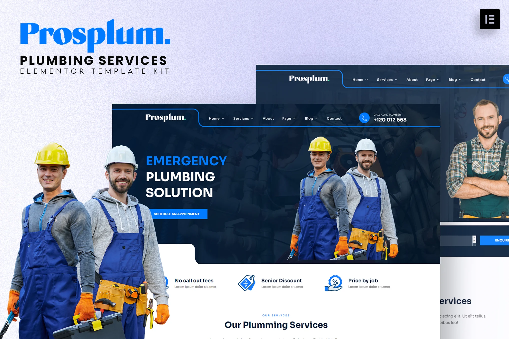 Prosplum – Plumbing Services Elementor Template Kit