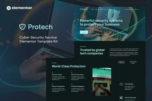 Protech – Cyber Security Service Elementor Template Kit