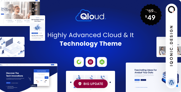 Qloud – Cloud Computing, Apps and Server WordPress Theme