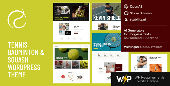 Racquet – Tennis, Badminton and Squash WordPress Theme