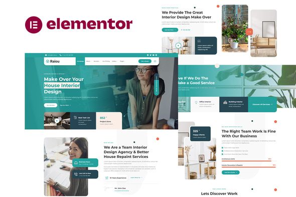 Raiou – Home Interior Design Elementor Template Kit