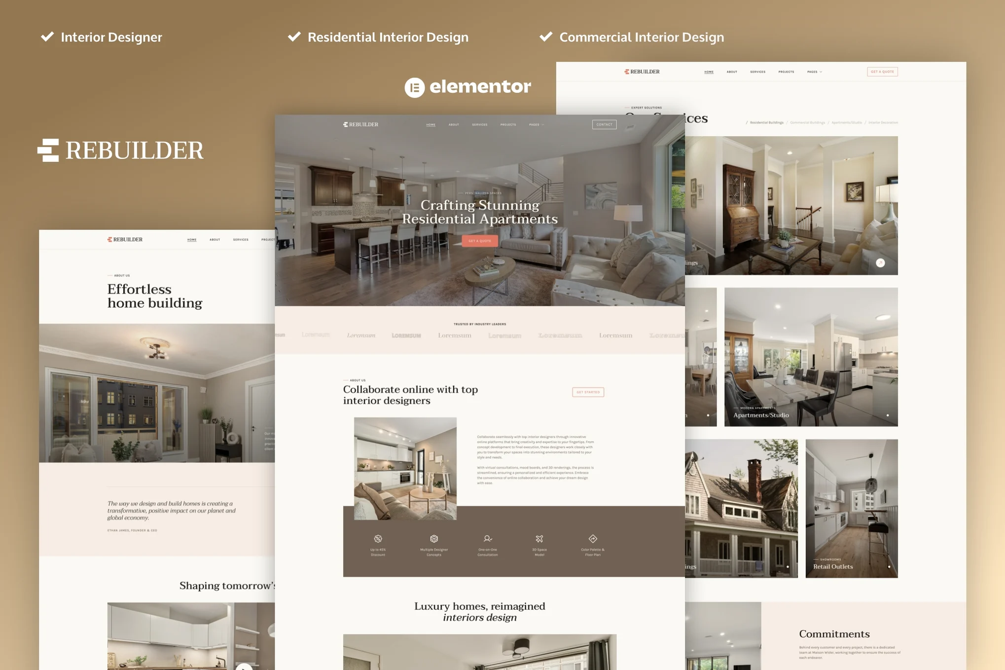 Rebuilder – Architecture and Interior Design Elementor Pro Template Kit