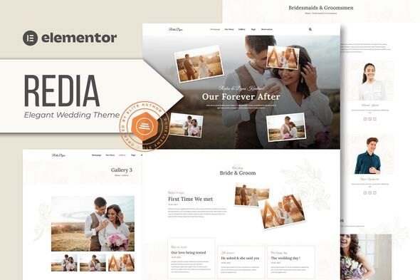Redia – Elegant Wedding Theme Elementor Template Kit