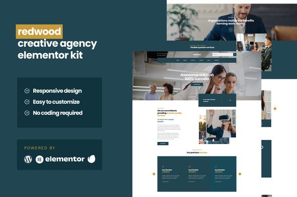 Redwood – Creative Agency Business Elementor Pro Template Kit