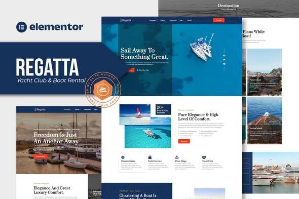 Regatta – Yacht Club and Boat Rental Elementor Template Kit