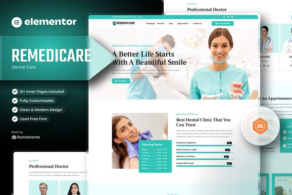 Remedicare – Dentist and Dental Clinic Template Kit