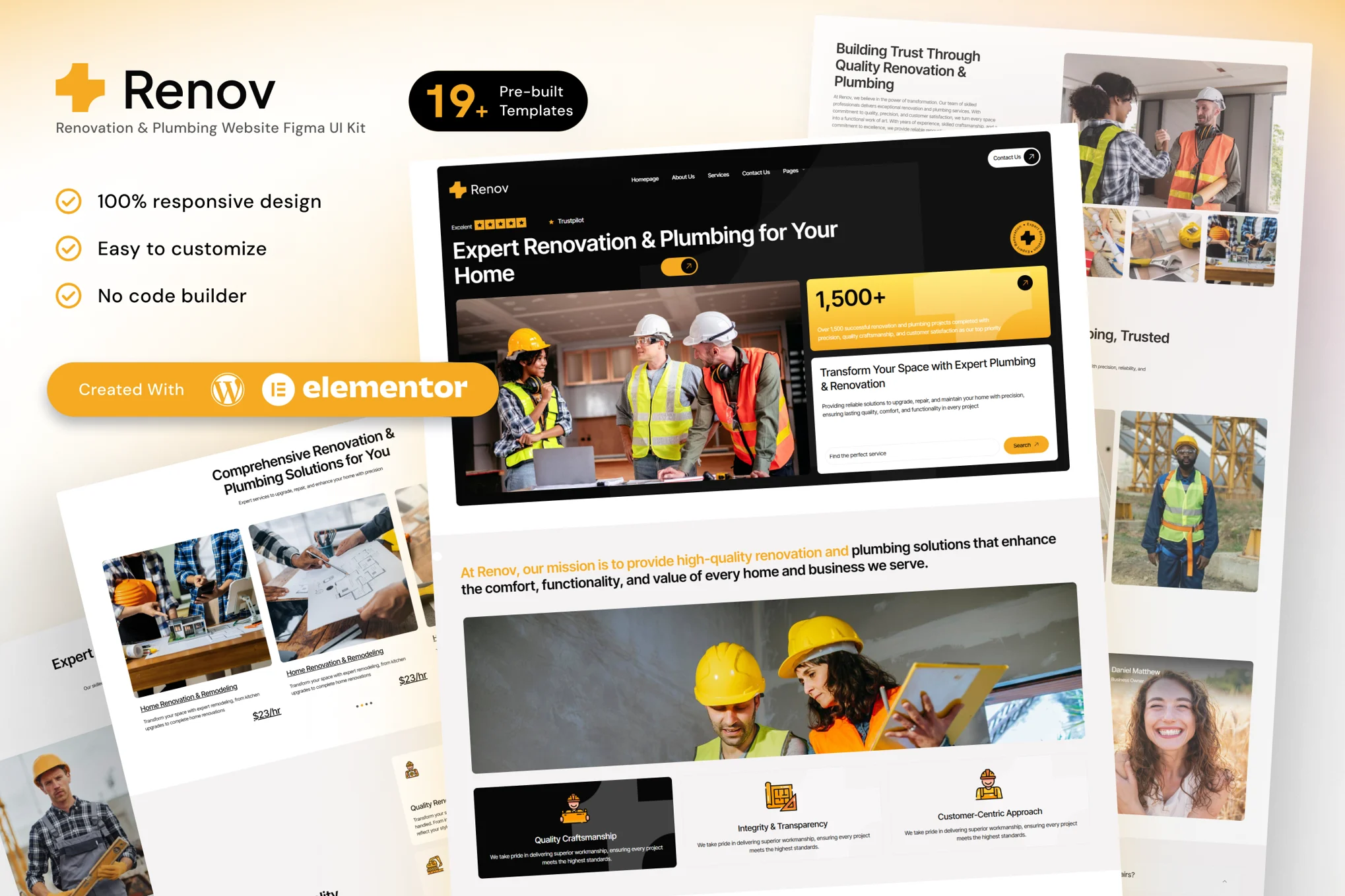 Renov – Renovation and Plumbing Elementor Template Kit