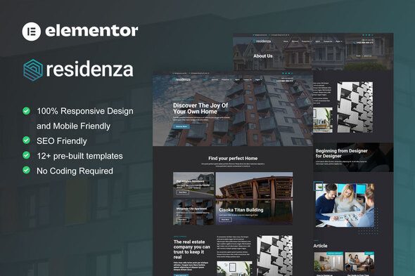 Residenza – Real Estate and Property Elementor Template Kit