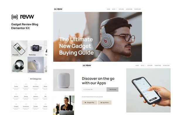 Revw – Gadget Review Blog Elementor Template Kit