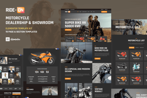 Ride ON – Motorcycle Dealership WordPress Elementor Template Kit