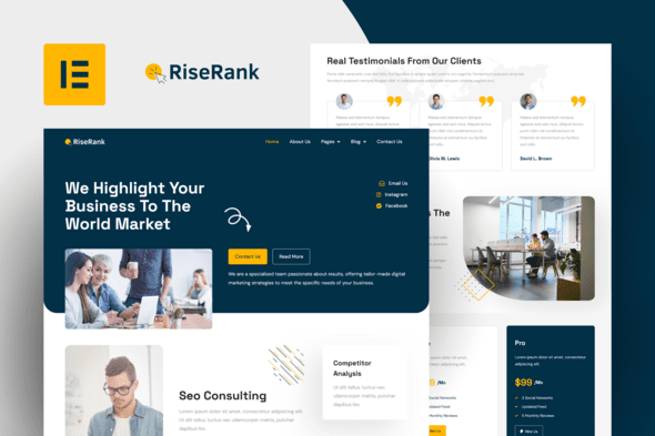 Riserank – Digital Marketing Agency Elementor Template Kit