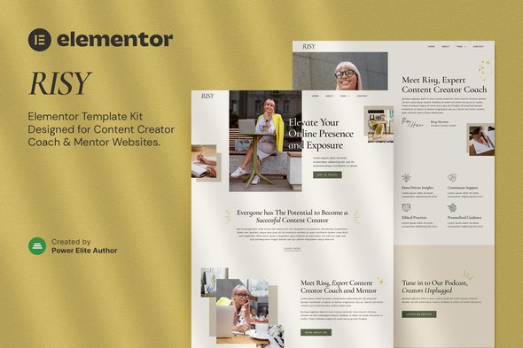 Risy – Content Creator Coach and Mentor Elementor Template Kit