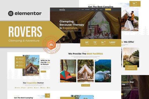 Rovers – Glamour Camping and Adventure Elementor Template Kit