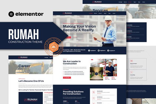 Rumah – Construction Theme Elementor Template Kit