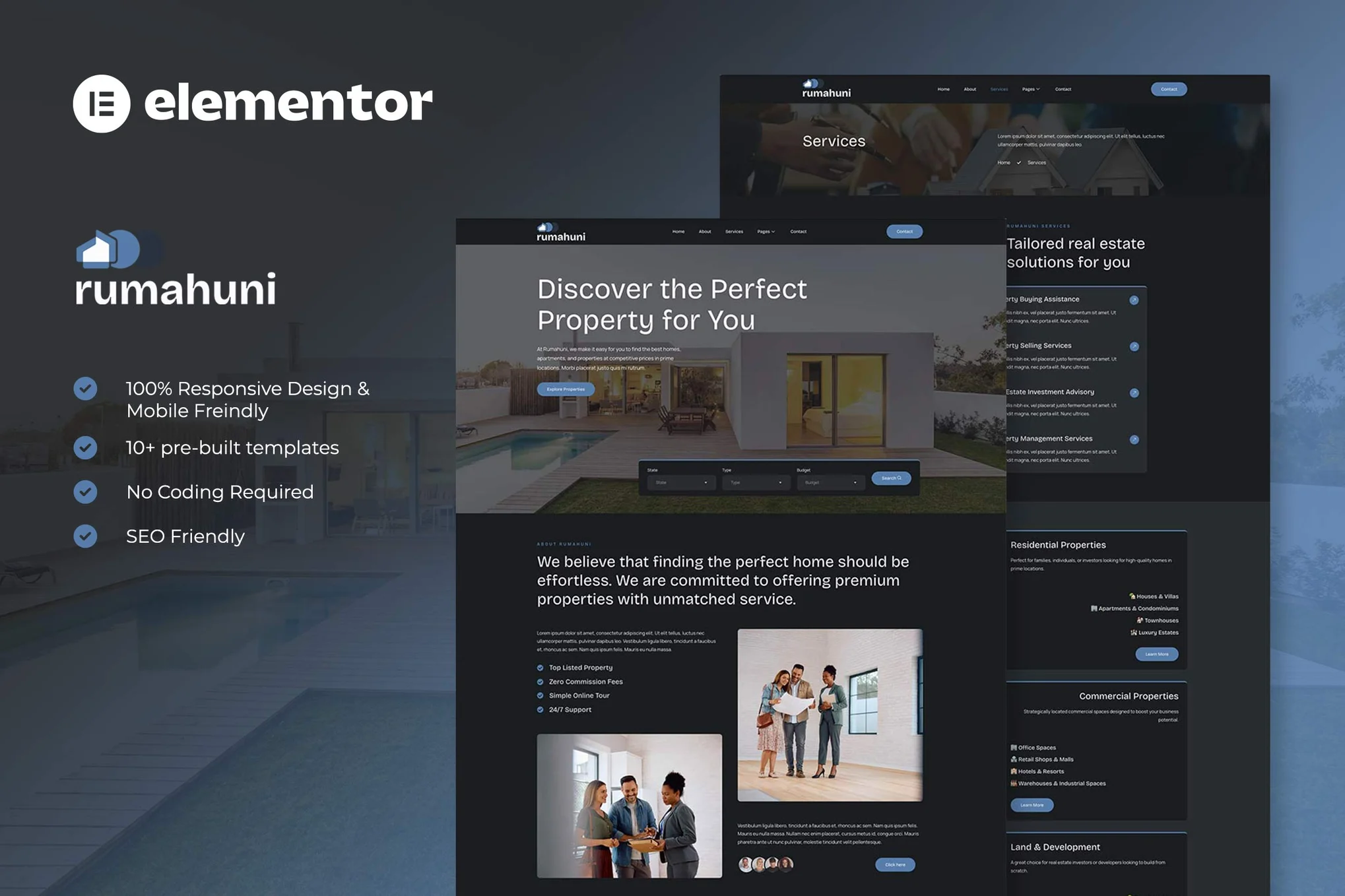 Rumahuni – Real Estate and Property Elementor Template Kit