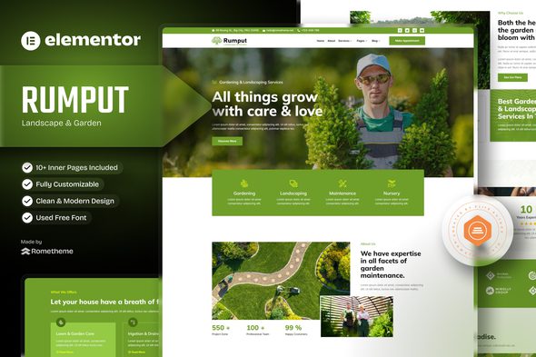 Rumput – Landscape and Gardening Services Elementor Template Kit