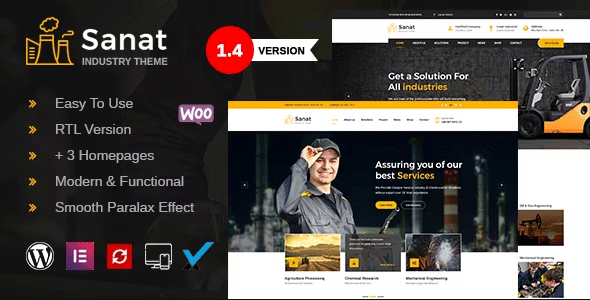 Sanat – Factory and Industry WordPress Theme