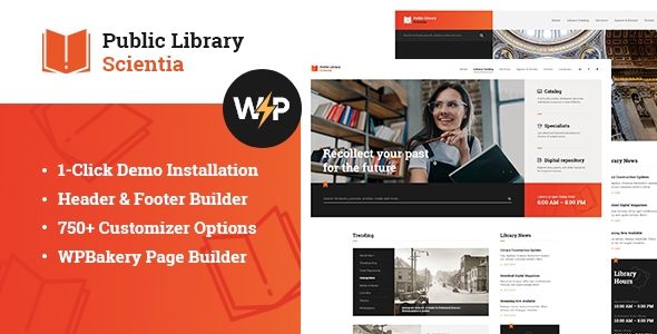 Scientia Public Library & Book Store Theme