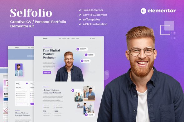 Selfolio – Creative CV Elementor Template Kit