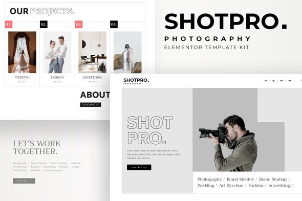 Shotpro – Photography and Portfolio Elementor Template Kit