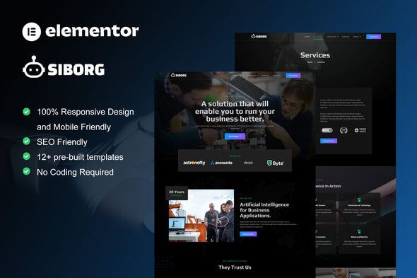 Siborg – Robotics and Technology Elementor Template Kit