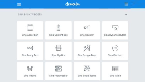 Sina Extension for Elementor