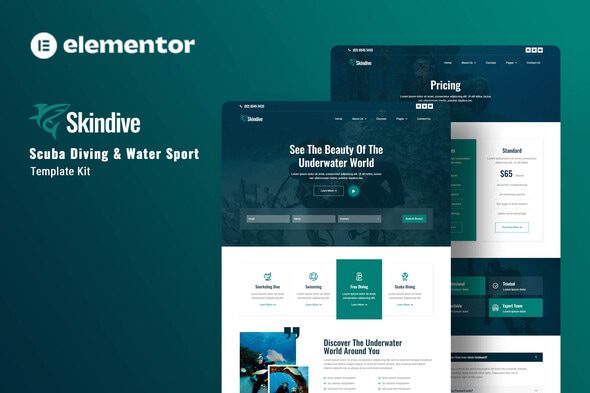 Skindive – Scuba Diving and Water Sport Elementor Template Kit