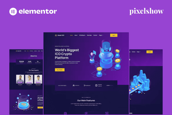 Smart ICO – Crypto Currency Elementor Pro Full Site Kit