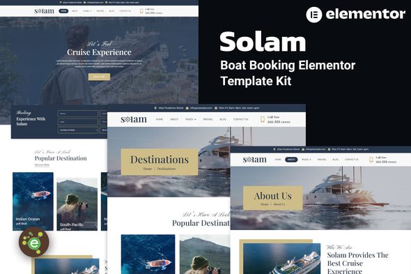 Solam – Boat Booking Elementor Pro Template Kit
