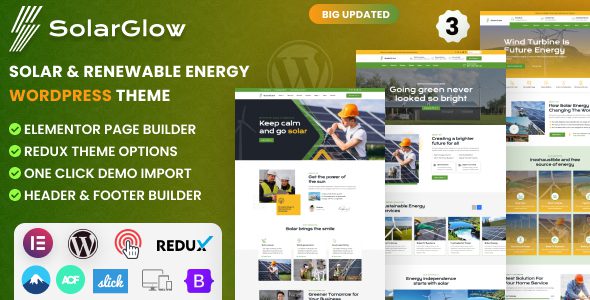 Solarglow – Solar and Renewable Energy WordPress Theme