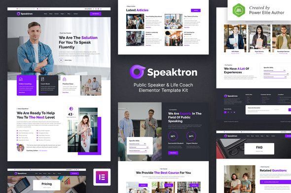 Speaktron – Public Speaker and Life Coach Elementor Template Kit