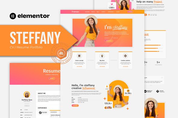 Steffany – CV Resume Elementor Pro Template Kit