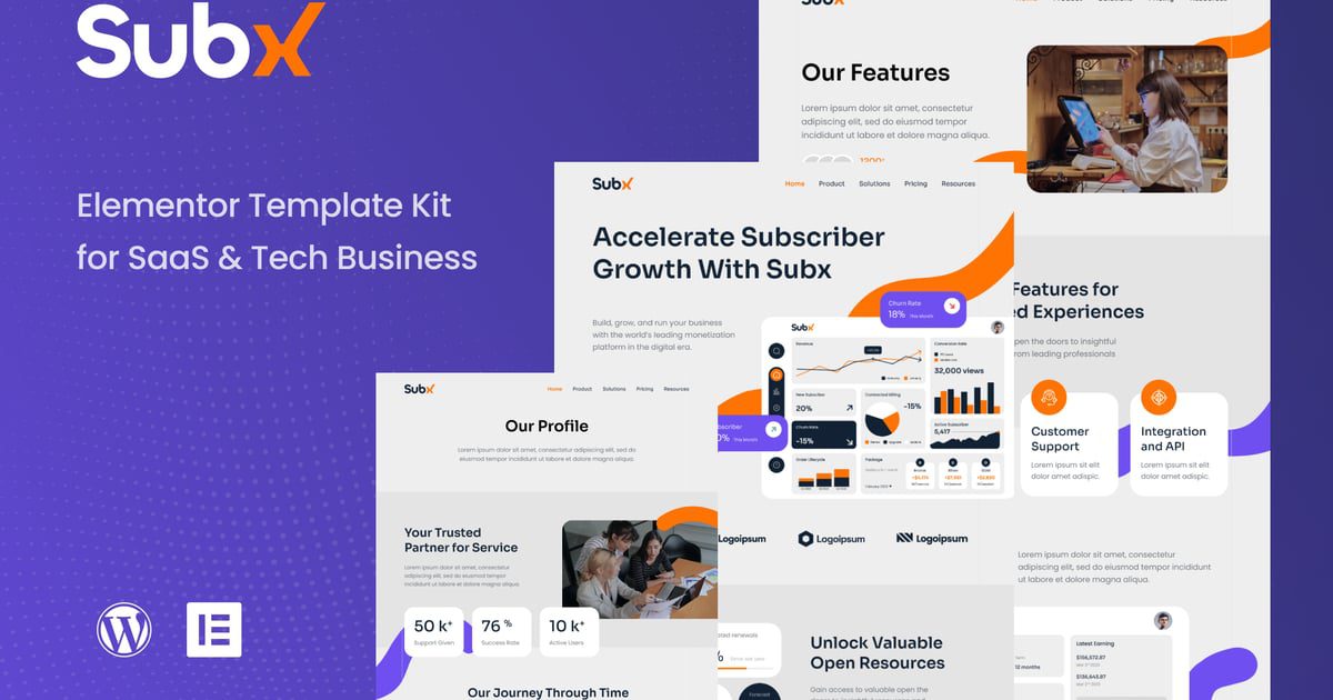 Subx – SaaS and Tech Business Elementor Template Kit