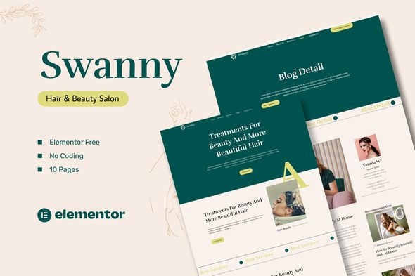 Swanny – Hair and Beauty Salon Elementor Template Kit