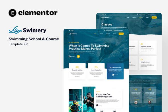 Swimery – Swimming School and Course Elementor Template Kit