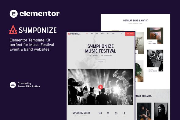 Symphonize – Music Festival Event & Band Elementor Template Kit
