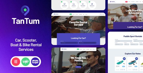 TanTum Car, Scooter, Boat and Bike Rental Services Theme