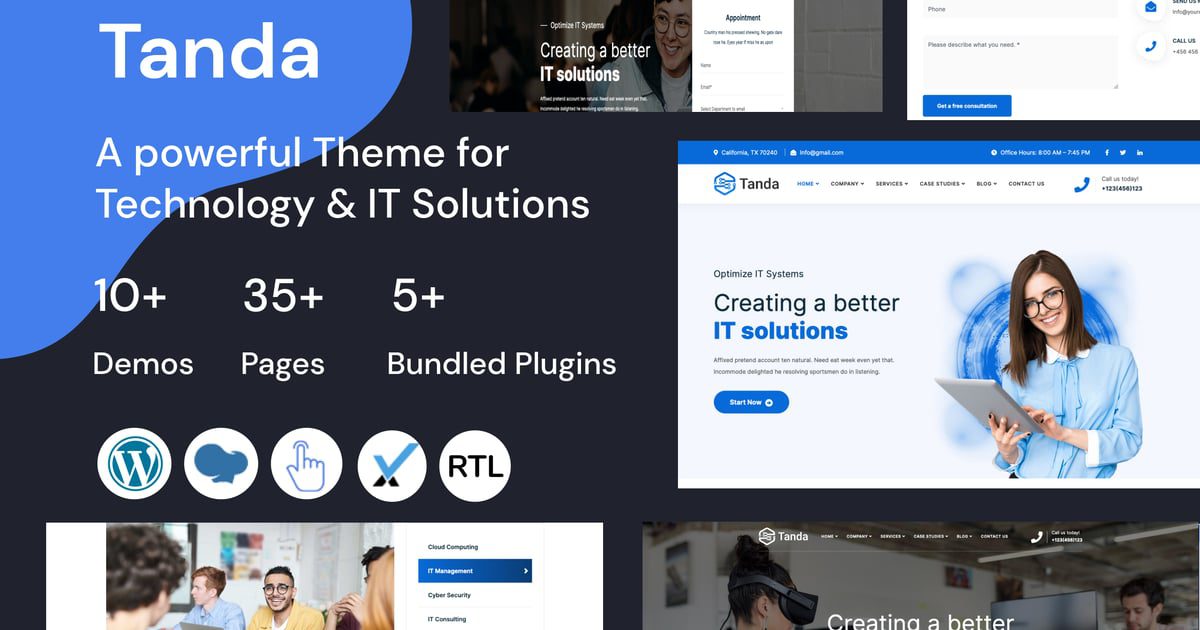 Tanda – Technology and IT Solutions WordPress Theme