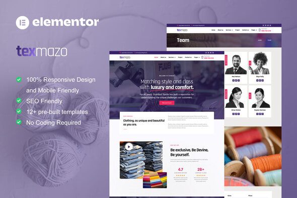Texmazo – Textile and Garment Industry Elementor Template Kit