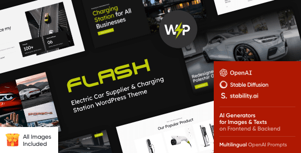 The Flash – Electric Car Supplier and Charging Station WordPress Theme