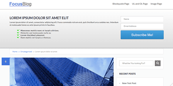 Thrive Themes Focusblog WordPress Theme