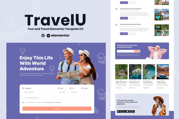TravelU – Tour and Travel Elementor Template Kit