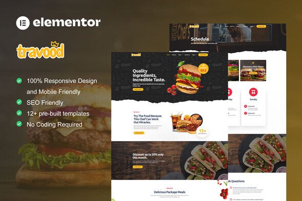 Travood – Food Truck and Street Food Elementor Pro Template Kit