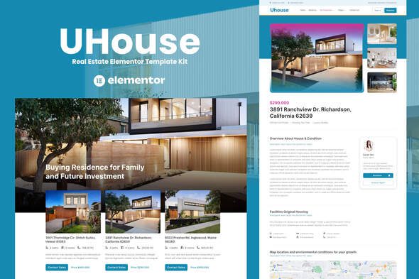 UHouse – Real Estate Elementor Template Kit