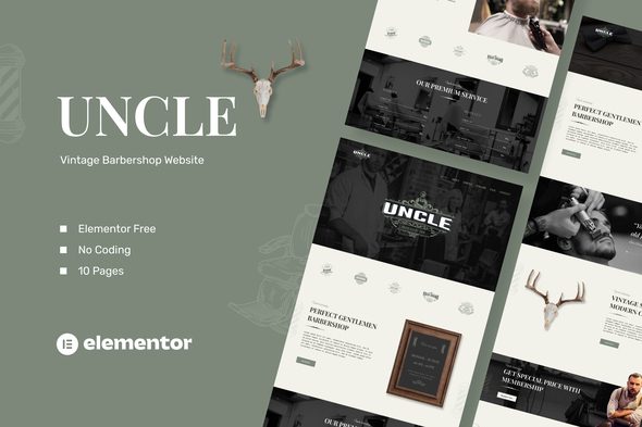 Uncle – Barbershop Elementor Template Kit