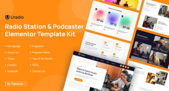 Uradio – Radio Station & Podcaster Elementor Template Kit