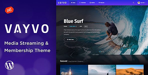 Vayvo – Media Streaming and Membership WordPress Theme