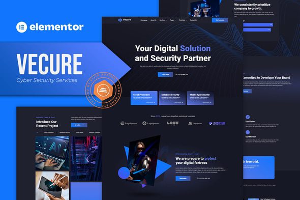 Vecure – Cyber Security Services Elementor Template Kit