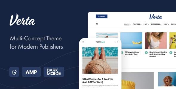 Verta – MultiConcept Modern Publishers WordPress Theme