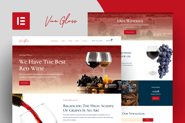 Vine Gloss – Wine Shop and Vineyard Template Kit